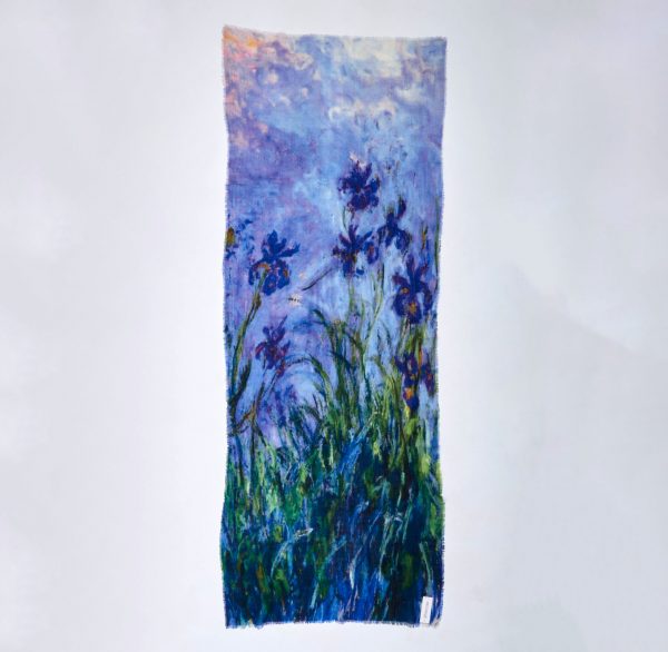 Wollen sjaal 'Blue Flowers'